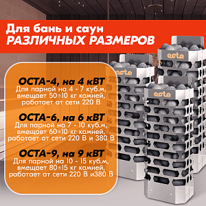 Электрическая каменка СТЭН ЭКМ 4 Octa gray 